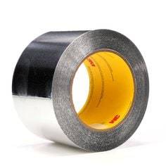 3M Aluminum Foil Tape 425 in silver, 6 inch by 60 yards, 4.6 mil thickness, with reflective silver surface for sealing and insulation.