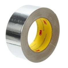 3M Venture 1521CW-H250 aluminum foil tape, natural aluminum, 1.4 mil thick, 1.88 inch wide, 50-yard roll for sealing and insulation.