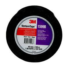 Silver 3M Venture 1599B-48x109.7 polypropylene duct tape with foil finish, 3 mil thickness, used for sealing and insulation.