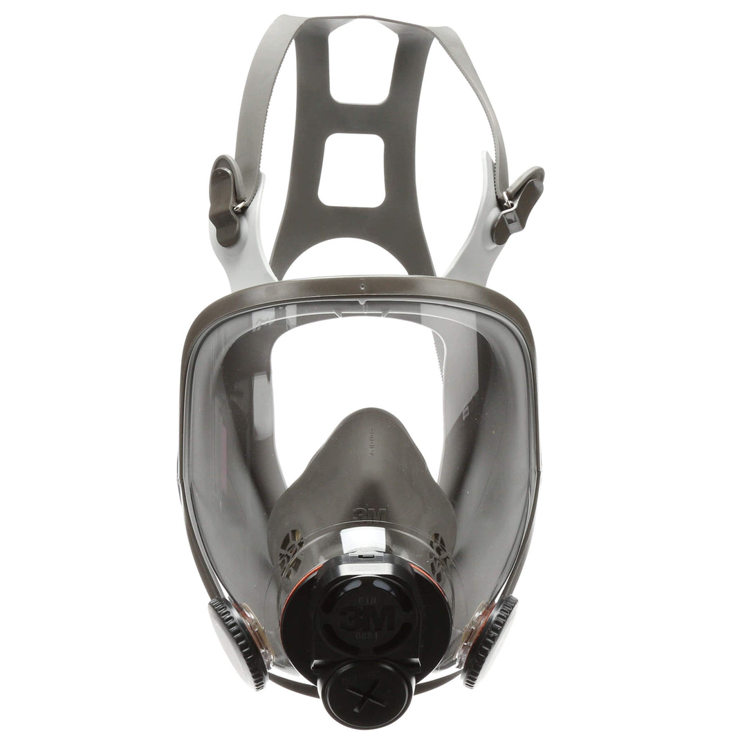 3M 6700DIN full facepiece reusable respirator in small size, showing the lightweight design and adjustable straps.