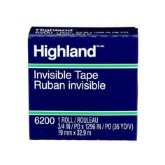3M Highland 6200-18BXD - Highland Invisible Tape (3/4 Inch x 36 Yards) 7000125221 - eGrimesDirect