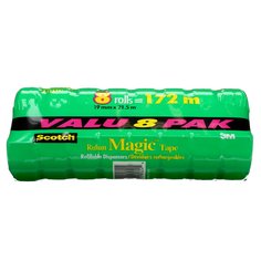 3M Scotch 810-8PK - Magic Invisible Tape (0.75 Inch x 23.6 Yards) 7000136826 - eGrimesDirect