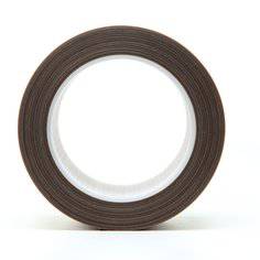3M PTFE Glass Cloth Tape 5451 in brown, 2-inch width, 36 yards length, with 5.6 mil thickness, used for industrial insulation.