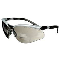 3M protective eyewear with grey lens and silver frame, featuring +2.5 dioptre magnification for reading or safety use.