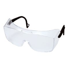 3M Ox Protective Eyewear 2000 with clear anti-fog lens and black temples, designed for safety and eye protection.