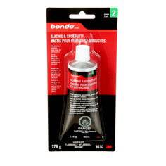 3M Bondo Glazing & Spot Putty 907C, 4.5 oz, for auto body repairs, in a white tube with a blue cap.
