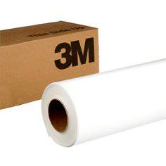 3M Controltac IJ180C-10 graphic film with Comply adhesive in white, 54-inch by 100-yard roll, ideal for vehicle wraps and signage.