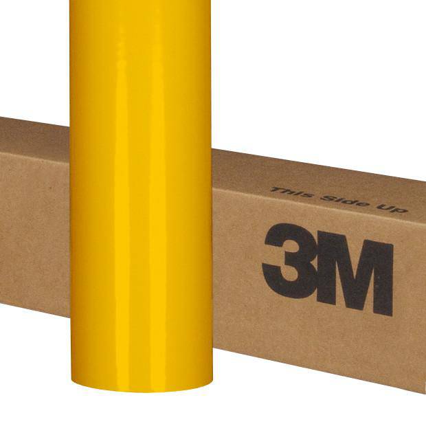 3M Scotchcal SC50-27 Sunflower Yellow graphic film roll, 48-inch by 50-yard, for vibrant signage and graphic applications.