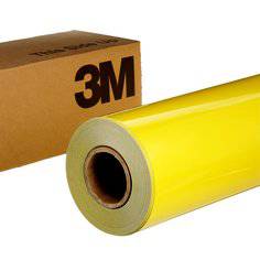 3M Scotchlite 680CR-81 Lemon Yellow reflective graphic film with removable adhesive, 48-inch by 50-yard roll, for decals and signage.