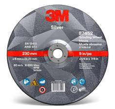 3M AB87451 - 3M Silver Depressed Center Grinding Wheel, 87451, T27, black, 7 in x 1/4 in x 7/8 in (17.78 cm x 6.35 mm) 3M AB87451 7010412151 - eGrimesDirect
