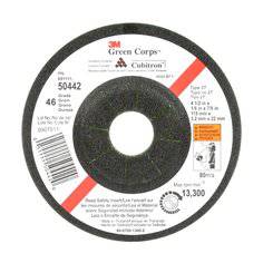 3M Green Corps flexible grinding wheel, 4.5-inch diameter, 1/8-inch thick, for metal grinding and surface preparation.