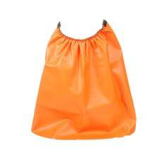 Orange 3M GR1C hard hat rain shield attached to a safety helmet, designed for protection against rain in construction and industrial work.