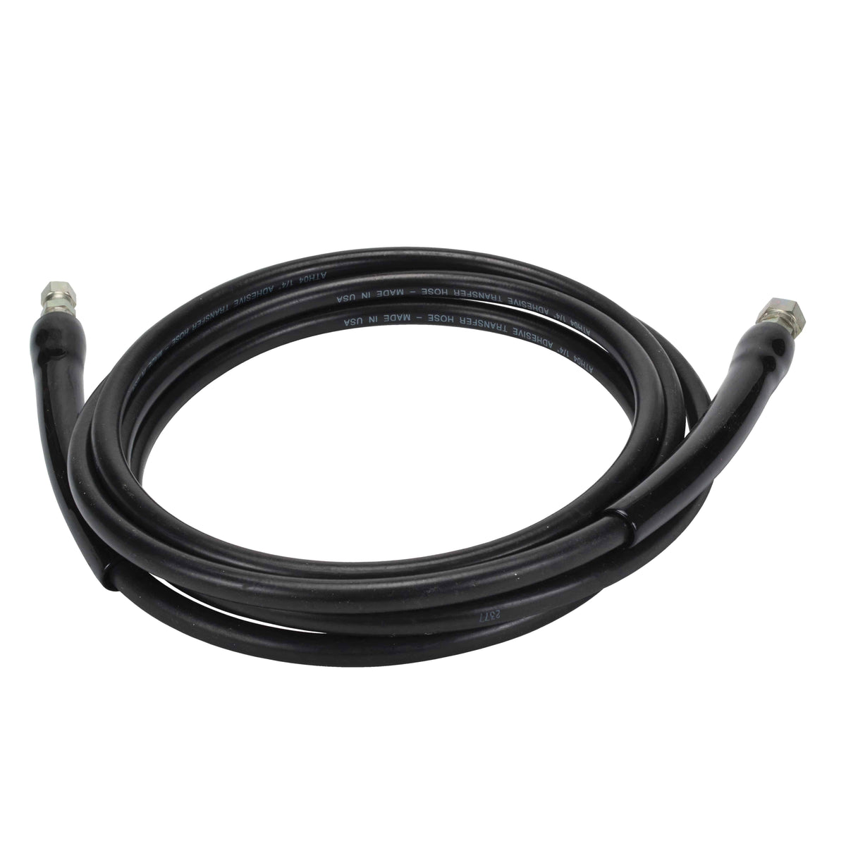 3M Scotch-Weld 50-foot hose for cylinder adhesive application, flexible rubber hose with connectors at each end.