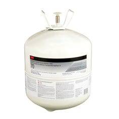3M Scotch-Weld 70 spray adhesive large clear cylinder container for industrial bonding applications.