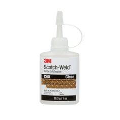 3M Scotch-Weld CA5 Instant Adhesive in clear 1 oz bottle, showing the adhesive tube and labeling for bonding applications.