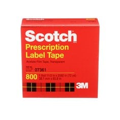 3M Scotch 800-1-1/2X72 - Prescription Label Tape 800 Clear (1 1/2 Inch x 72 Yards) 7000125154 - eGrimesDirect