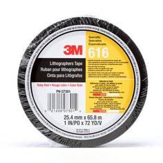 3M Lithographers Tape 616 Ruby Red 2.4 mil, 1 inch by 72 yards, durable adhesive tape for printing and graphic applications.