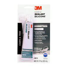 3M Marine Grade Silicone Sealant in clear, 3 oz tube, designed for waterproof sealing on boats and marine surfaces.