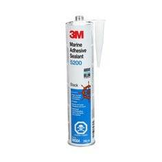 3M 6504 Marine Grade Sealant 5200 in black, 10 fl oz (296 ml), shown in a tube ready for marine sealing applications.