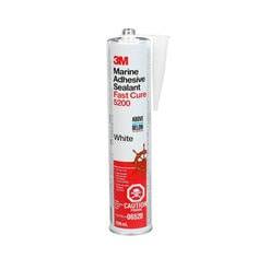 3M Marine Grade Sealant 6520 in white, 1/10 gallon cartridge, durable adhesive sealant for marine applications.