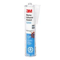 3M Marine Grade Adhesive Sealant 5200 in Mahogany, 10 fl oz, shown in a tube for marine sealing applications.