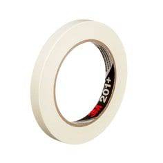 3M 201+12X55 general use masking tape in tan, 0.47 inch wide, 60 yards long, suitable for painting and surface protection.