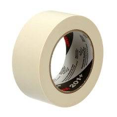 3M 201+48X55 tan general use masking tape, 1.89-inch wide, 60 yards long, shown rolled with tape edges visible.