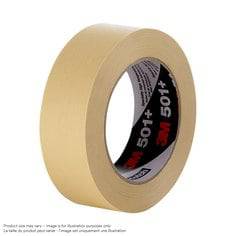 3M 501+ Tan high-temperature masking tape, 58.7 inches by 60 yards, designed for specialty masking applications.