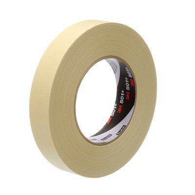 3M 501+36X55-TAN high temperature masking tape, 1.4 inch wide, tan color, suitable for industrial and painting applications.