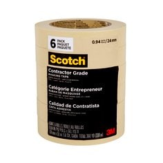 3M Scotch 2020-24EP6 - Contractor Grade Masking Tape (0.94 Inch x 60 Yards) 7100186346 - eGrimesDirect