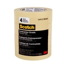 3M Scotch 2020-36EP4 - Contractor Grade Masking Tape (1.41 Inch x 60.1 Yards) 7100186421 - eGrimesDirect
