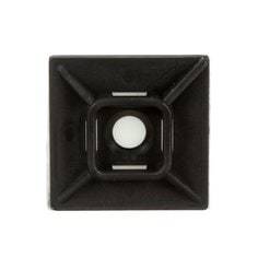 3M CTB1X1BKA-C black cable tie mounting base with 4-way adhesive, 1 inch by 1 inch, for secure cable organization.