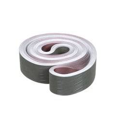 3M Trizact AB51200 narrow belt, 3-inch by 132-inch, A16 grit aluminum oxide abrasive with flexible rayon cloth backing.