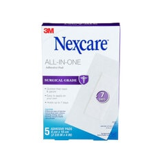 3M H3564-CA - Nexcare All-in-One Adhesive Pad 2 3/8 in x 4 in (6 cm x 10 cm) 5/Pack 3M 7100027590 7100027590 - eGrimesDirect