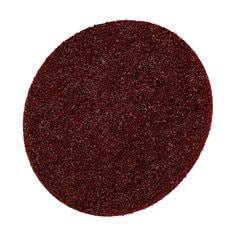 3M Scotch-Brite non-woven scrim-backed surface conditioning disc, medium grit, 7-inch diameter, no hole design.