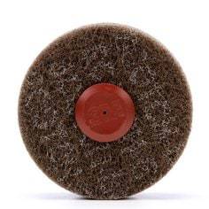 3M Scotch-Brite SB14779 cut and polish disc, 4-inch non-woven abrasive disc, medium grade for surface finishing and polishing.