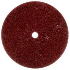 3M STA-850708 non-woven buff and blend disc, very fine red, 6-inch diameter with 1/2-inch hole for polishing and blending.