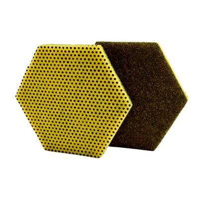 3M Scotch-Brite H-96HEX dual-purpose scour pad, non-woven pad measuring 5.8 x 5 inches, ideal for cleaning and scrubbing.