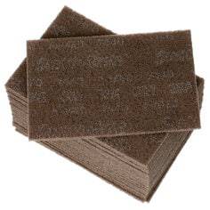 3M Scotch-Brite SB18451 non-woven pads, brown case, 6x9 inches, durable cleaning pads for industrial or commercial use.