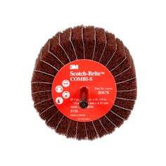3M Scotch-Brite AB80678 non-woven wheels combi 120, 3-inch diameter, with 1-3/4-inch width and 1/4-inch shank for grinding and finishing.