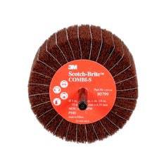 3M Scotch-Brite AB80799 Combi-S non-woven wheel, 3-inch by 1-3/4 inch, with 1/4-inch shank for polishing and grinding.