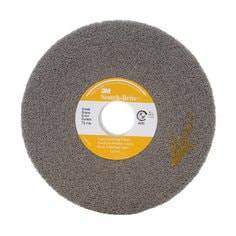 3M Scotch-Brite SB01661 light deburring wheel, 6-inch diameter, non-woven wheel with fine 7S abrasive for metal finishing.