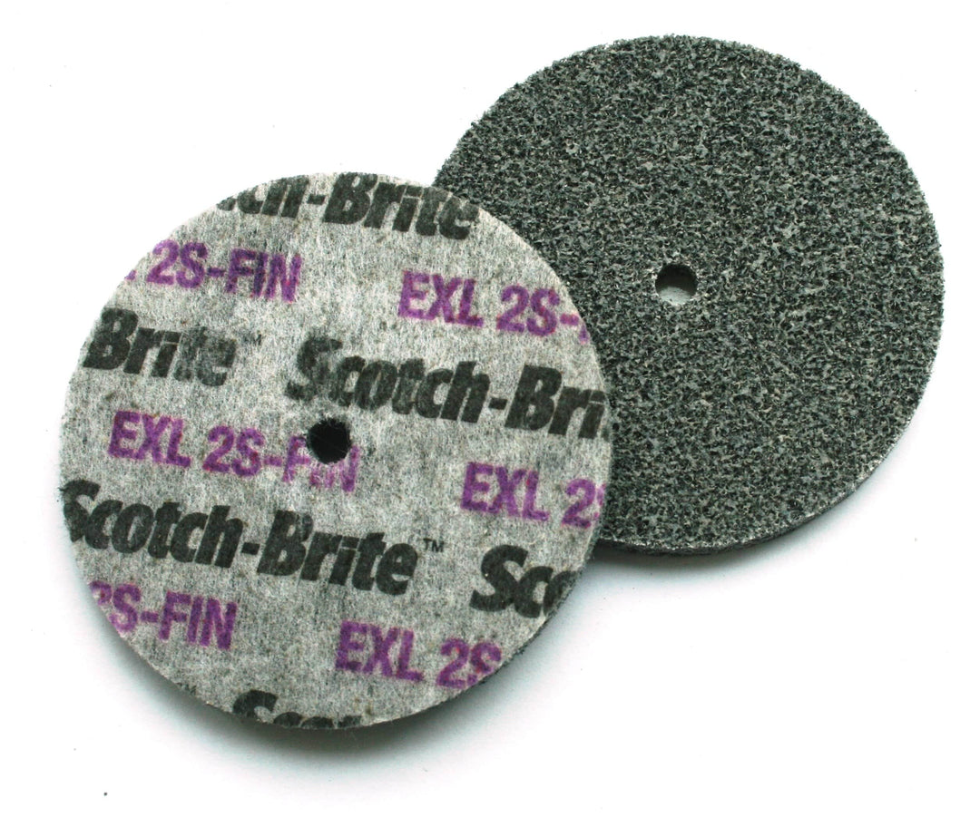 3M Scotch-Brite SB13719 non-woven wheels for deburring, 6-inch fine abrasive wheels for surface finishing and grinding.