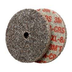 3M Scotch-Brite SB13763 Exl Unitized Wheel, 3-inch non-woven wheel with coarse 8A grit for grinding and finishing.