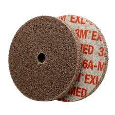 3M Scotch-Brite SB15118 Exl Unitized Wheel, 3-inch non-woven abrasive wheel with 1/4-inch thickness for medium grinding.