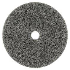 3M Scotch-Brite SB16054 3-inch non-woven unitized wheel with 1/4-inch and 3/8-inch thickness, medium grade for surface finishing.