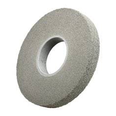 3M Scotch-Brite SB18279 exl deburring wheel, 8-inch diameter, 1-inch width, 3-inch depth, medium grade, non-woven wheel.