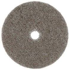 3M Scotch-Brite SB18583 EXL unitized wheel, 8A medium grit, non-woven wheel measuring 3 inches by 1/8 inch by 3/8 inch.
