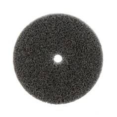 3M Scotch-Brite SB27998 2-inch non-woven unitized wheel with 1/4-inch diameter and 3/16-inch thickness, fine grit for surface finishing.