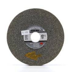 3M Scotch-Brite SB60306 Exl-xp deburring wheel, 6-inch non-woven wheel with fine 9S abrasive surface for metal finishing.